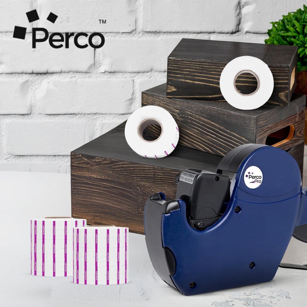 Perco 1 - Line Reverse Print Pricing Labeler Labels For Perco Lite, X, Plus, & Pro 1 - Line - Proof - DAIRY 1 Sleeve / 8 Rolls / 8000 Blank Pricing Labels