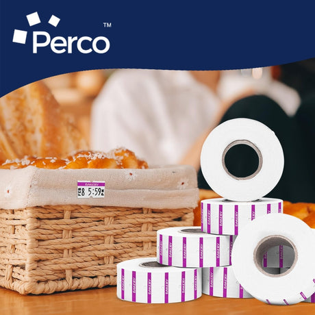 Perco 1 - Line Reverse Print Pricing Labeler Labels For Perco Lite, X, Plus, & Pro 1 - Line - Proof - DAIRY 1 Sleeve / 8 Rolls / 8000 Blank Pricing Labels