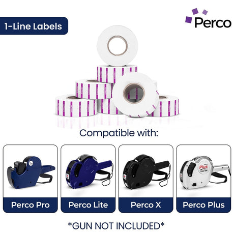 Perco 1 - Line Reverse Print Pricing Labeler Labels For Perco Lite, X, Plus, & Pro 1 - Line - Proof - DAIRY 1 Sleeve / 8 Rolls / 8000 Blank Pricing Labels