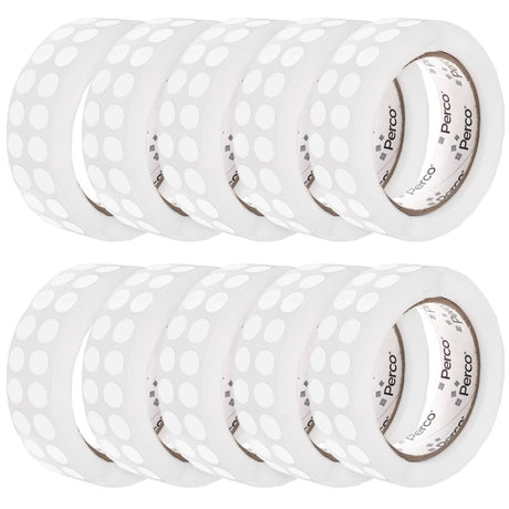 Perco 1/2 Inch Round Sticker Labels - Clear 10 Rolls