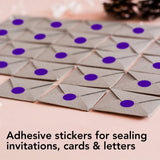 Perco 1/2 Inch Round Sticker Labels - Purple 3 Rolls