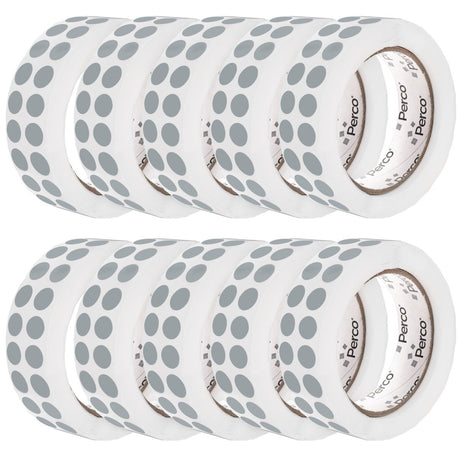 Perco 1/2 Inch Round Sticker Labels - Grey 10 Rolls