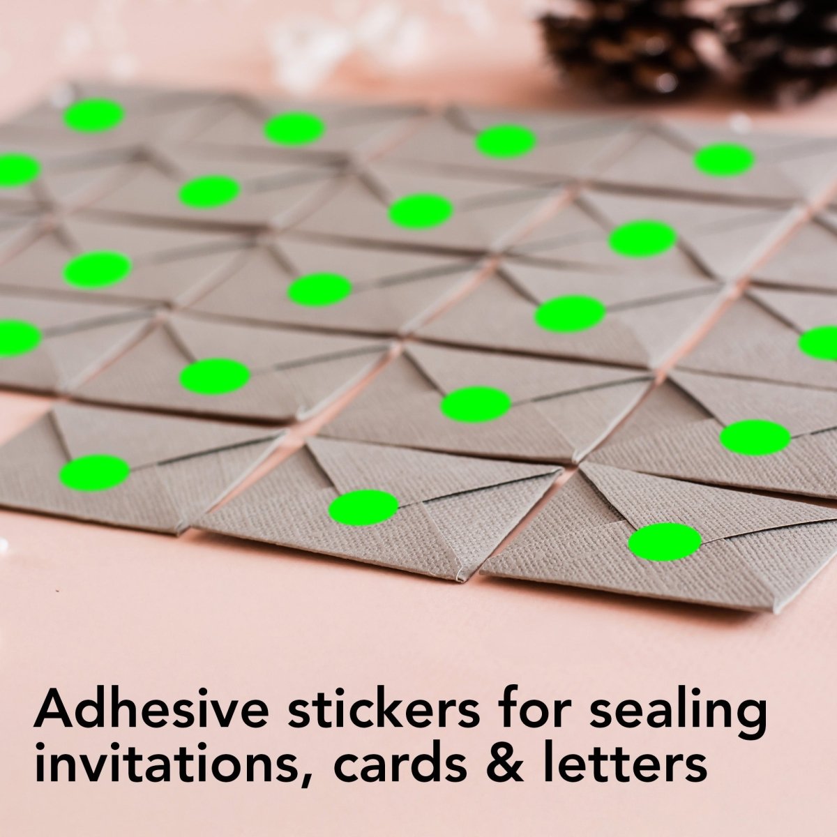 Perco 1/2 Inch Round Sticker Labels - Fluorescent Green 10 Rolls