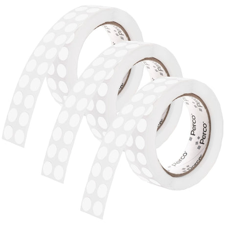 Perco 1/2 Inch Round Sticker Labels - Clear 3 Rolls