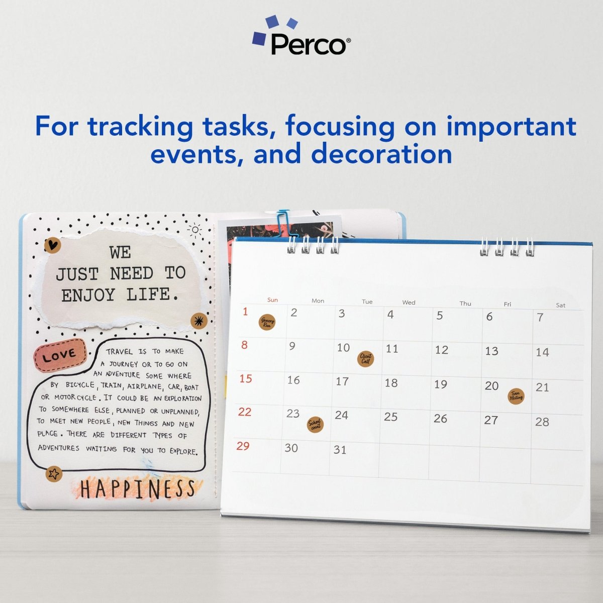 Perco 1/2 Inch Round Sticker Labels - Kraft Brown 3 Rolls