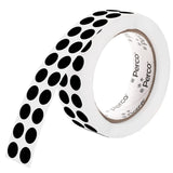 Perco 1/2 Inch Round Sticker Labels - Black 1 Roll