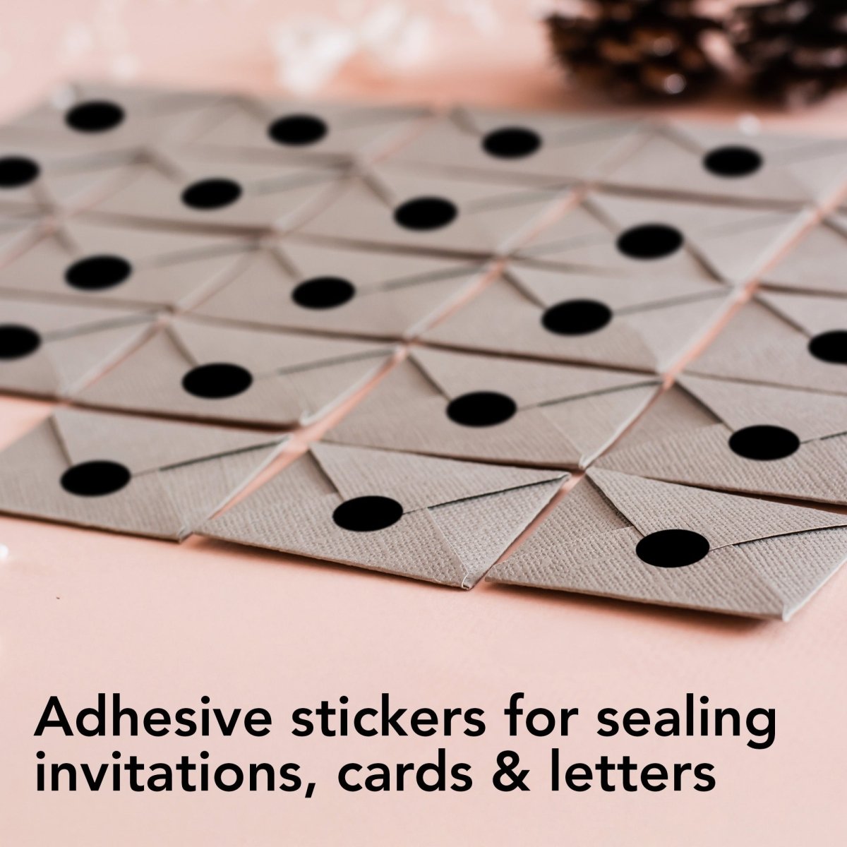 Perco 1/2 Inch Round Sticker Labels - Black 10 Rolls