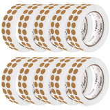 Perco 1/2 Inch Round Sticker Labels - Kraft Brown 10 Rolls