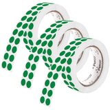 Perco 1/2 Inch Round Sticker Labels - Green 3 Rolls