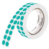 Perco 1/2 Inch Round Sticker Labels - Teal 1 Roll