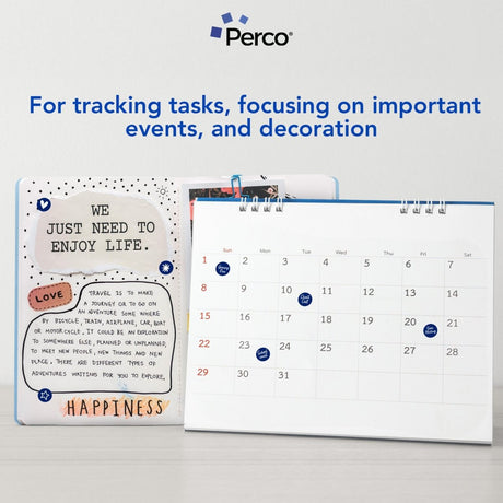 Perco 1/2 Inch Round Sticker Labels - Dark Blue 1 Roll