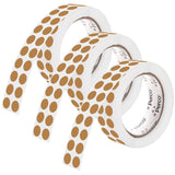 Perco 1/2 Inch Round Sticker Labels - Kraft Brown 3 Rolls