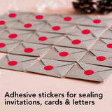 Perco 1/2 Inch Round Sticker Labels - Red 3 Rolls