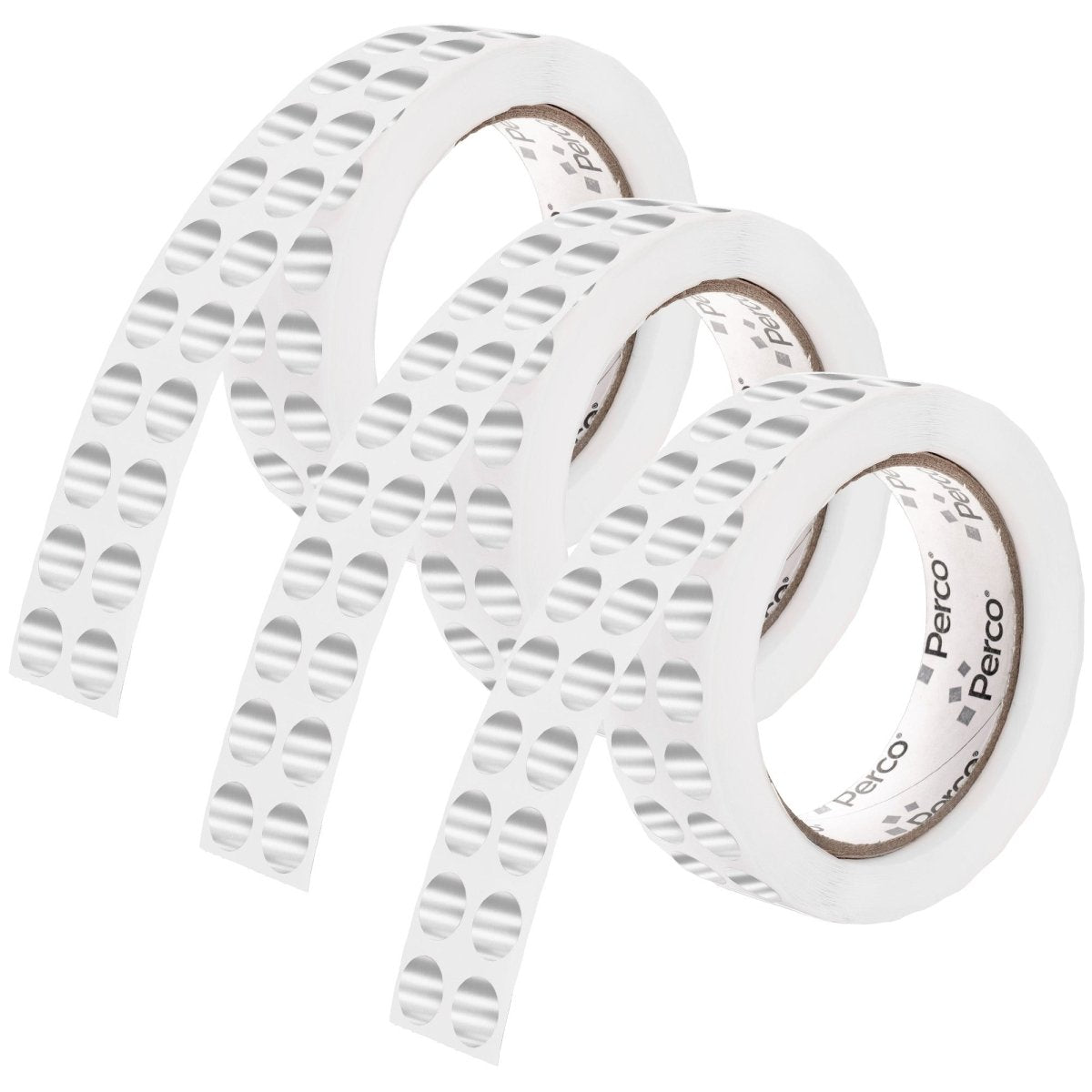 Perco 1/2 Inch Round Sticker Labels - Metallic Silver 3 Rolls