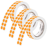 Perco 1/2 Inch Round Sticker Labels - Fluorescent Orange 3 Rolls