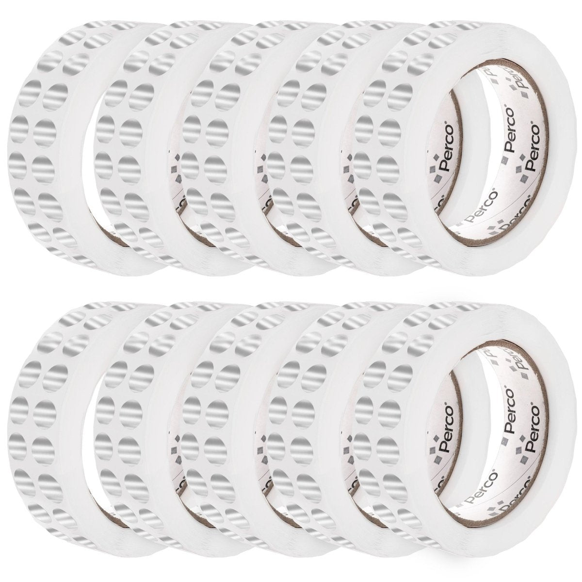 Perco 1/2 Inch Round Sticker Labels - Metallic Silver 10 Rolls