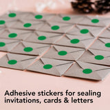 Perco 1/2 Inch Round Sticker Labels - Green 10 Rolls