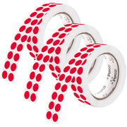Perco 1/2 Inch Round Sticker Labels - Red 3 Rolls