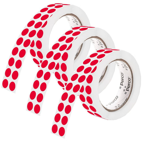 Perco 1/2 Inch Round Sticker Labels - Red 3 Rolls