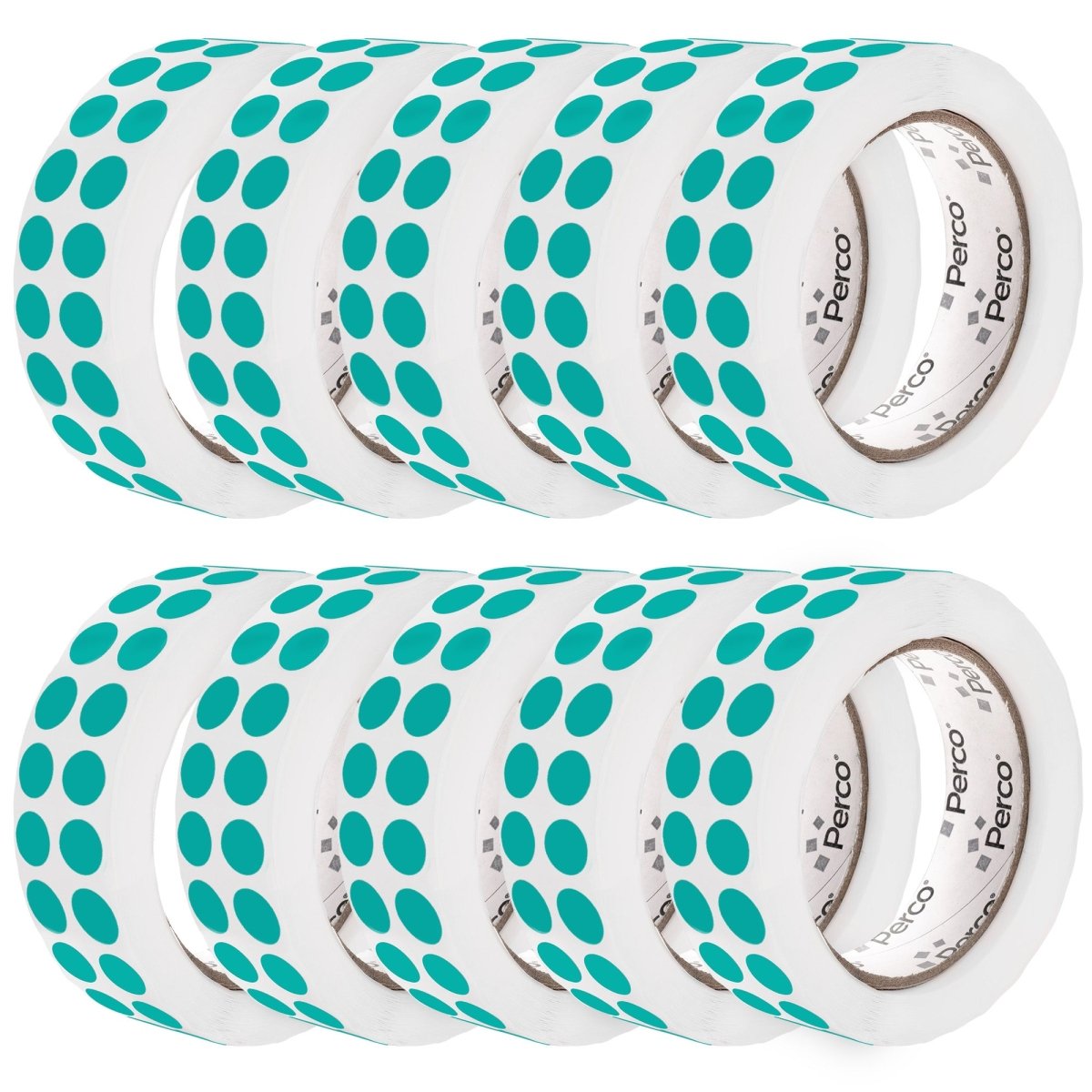 Perco 1/2 Inch Round Sticker Labels - Light Blue 10 Rolls