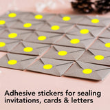 Perco 1/2 Inch Round Sticker Labels - Fluorescent Yellow 1 Roll