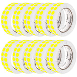 Perco 1/2 Inch Round Sticker Labels - Fluorescent Yellow 10 Rolls