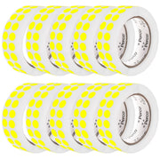 Perco 1/2 Inch Round Sticker Labels - Fluorescent Yellow 10 Rolls