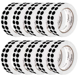 Perco 1/2 Inch Round Sticker Labels - Black 10 Rolls