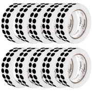 Perco 1/2 Inch Round Sticker Labels - Black 10 Rolls