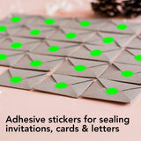 Perco 1/2 Inch Round Sticker Labels - Fluorescent Green 3 Rolls