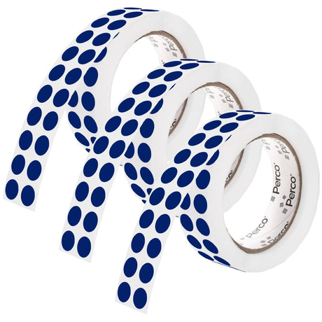 Perco 1/2 Inch Round Sticker Labels - Dark Blue 3 Rolls