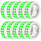 Perco 1/2 Inch Round Sticker Labels - Fluorescent Green 10 Rolls