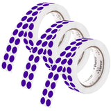 Perco 1/2 Inch Round Sticker Labels - Purple 3 Rolls