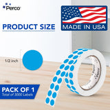 Perco 1/2 Inch Round Sticker Labels - Light Blue 1 Roll