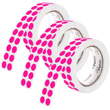 Perco 1/2 Inch Round Sticker Labels - Fluorescent Pink 3 Rolls
