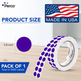 Perco 1/2 Inch Round Sticker Labels - Purple 1 Roll