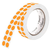 Perco 1/2 Inch Round Sticker Labels - Fluorescent Orange 1 Roll