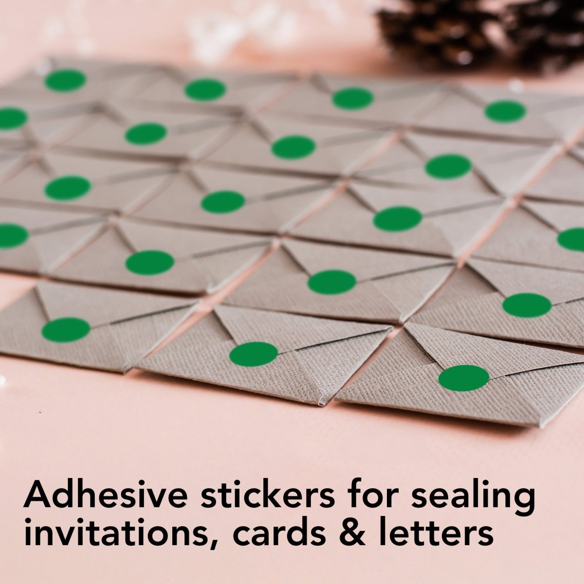 Perco 1/2 Inch Round Sticker Labels - Green 3 Rolls