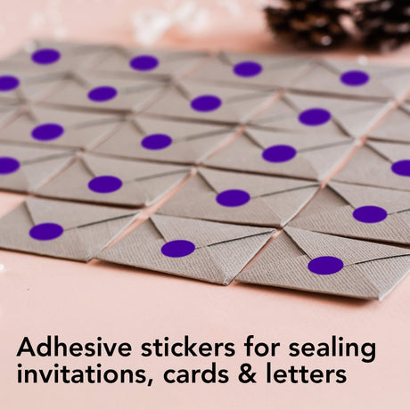 Perco 1/2 Inch Round Sticker Labels - Purple 1 Roll