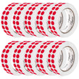 Perco 1/2 Inch Round Sticker Labels - Red 10 Rolls