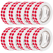 Perco 1/2 Inch Round Sticker Labels - Red 10 Rolls
