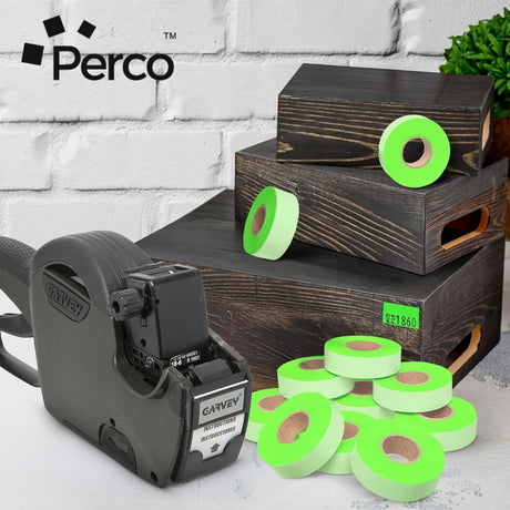 Perco 1812 Price Labels for Garvey 18-6 - Fluorescent Green 4 Sleeves