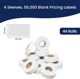 Perco 1812 Price Labels for Garvey 18-6 - White 4 Sleeves