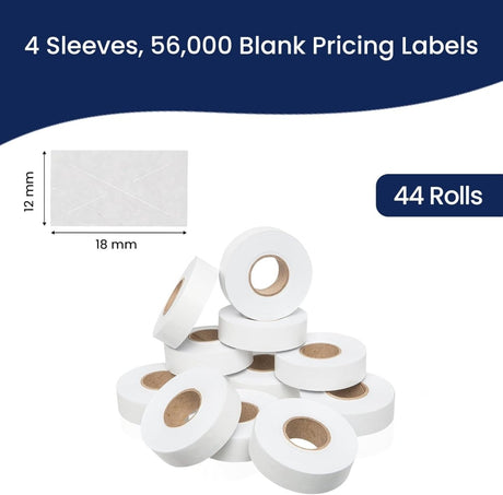 Perco 1812 Price Labels for Garvey 18-6 - White 4 Sleeves