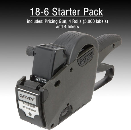 Perco 1812 Price Labels for Garvey 18 - 6 - White Starter Kit