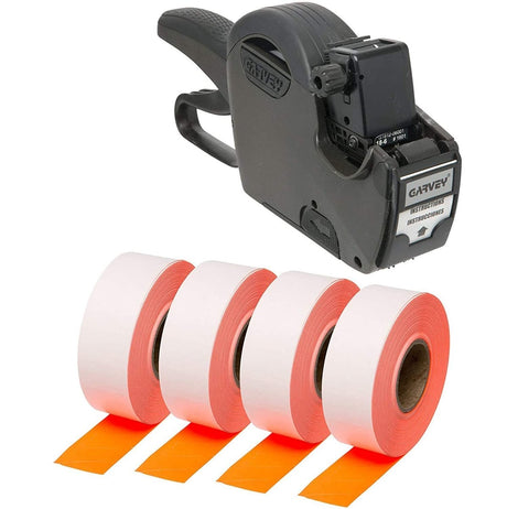 Perco 1812 Price Labels for Garvey 18 - 6 - Fluorescent Red Starter Kit