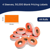 Perco 1812 Price Labels for Garvey 18-6 - Fluorescent Red 4 Sleeves