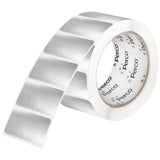 Perco 1x2 Inch Sticker Labels with Easy Peel Perforation—500 Stickers Per Roll — Strong Adhesion, Vibrant Colors for Folders, Barcodes, Jars & Bins in Office, Mailing, Inventory & Crafting—Made in USA - Metallic Silver