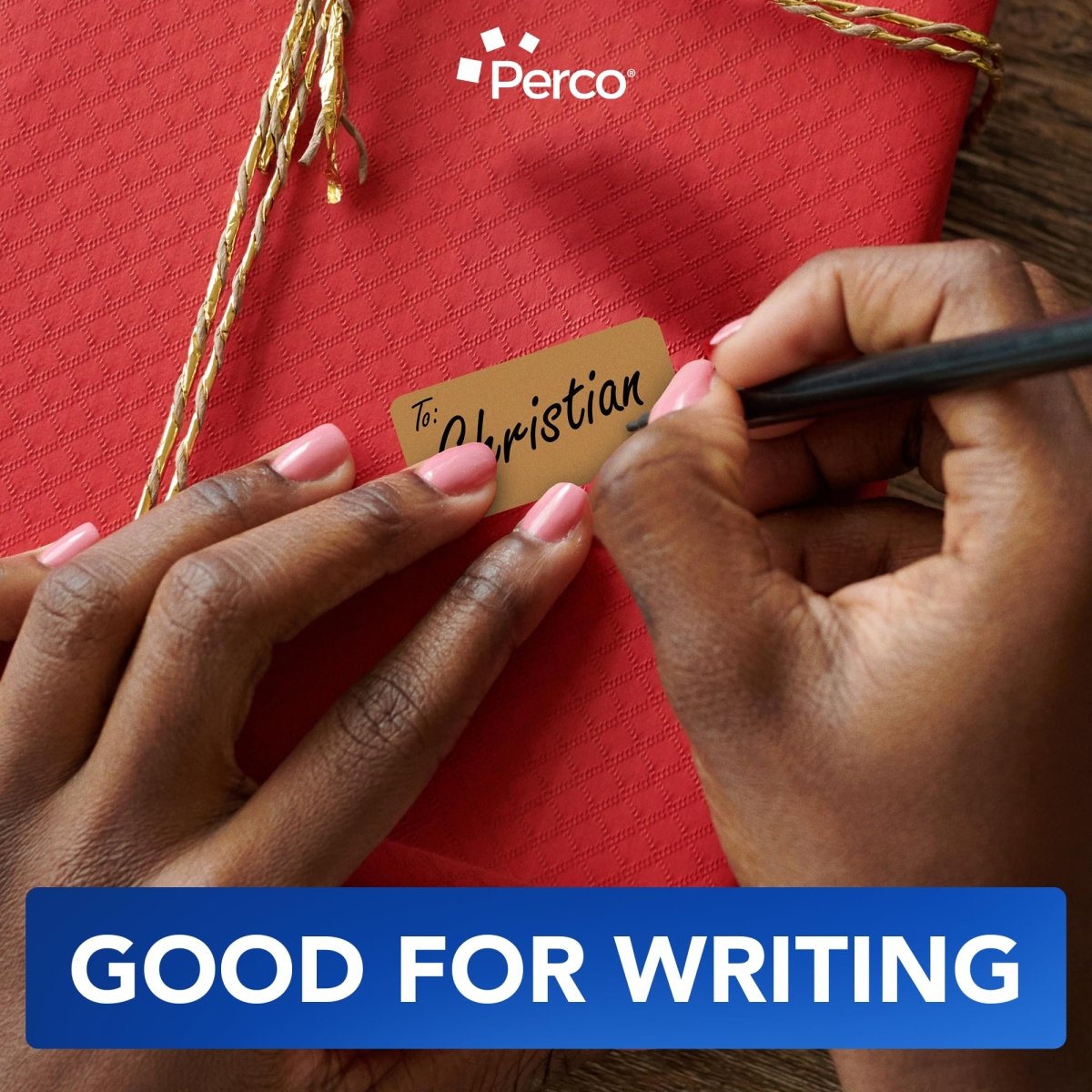 Perco 1x2 Inch Sticker Labels with Easy Peel Perforation—500 Stickers Per Roll — Strong Adhesion, Vibrant Colors for Folders, Barcodes, Jars & Bins in Office, Mailing, Inventory & Crafting—Made in USA - Kraft Brown