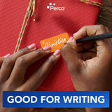 Perco 1x2 Inch Sticker Labels with Easy Peel Perforation—500 Stickers Per Roll — Strong Adhesion, Vibrant Colors for Folders, Barcodes, Jars & Bins in Office, Mailing, Inventory & Crafting—Made in USA - Fluorescent Orange